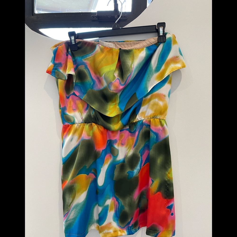 Satin multi color sleeves dress. Size medium